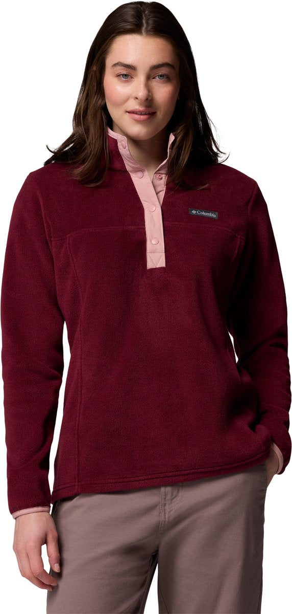 Columbia Benton Springs™ 1 2 Snap Pull Over II Outdoor-Pullover für Damen – Rich Wine, Eraser Pink
