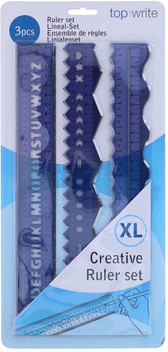 Kreativ-Linealset 30cm, 3-tlg.