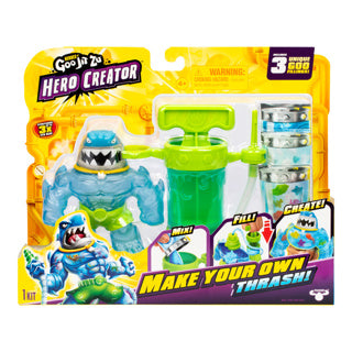 Goo Jit zu Heroes of Hero Creator Thrash – DIY – Stretch-Figur mit Creator-Kammer