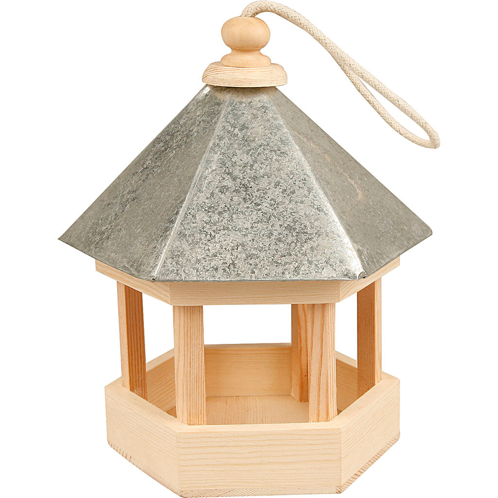 Creativ Company Vogelfutterhaus mit Zinkdach, Maße 22x18x16,5 cm, 1 Stück