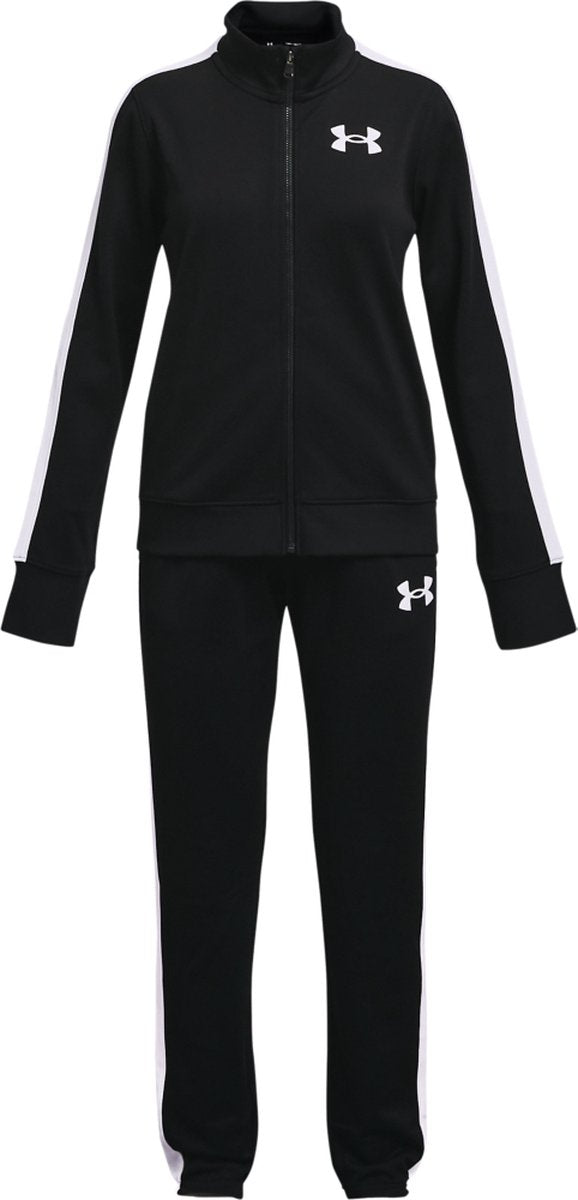 Under Armour ua Rival Knit Track Suit-Blk Mädchen-Trainingsanzug – Schwarz – Weiß