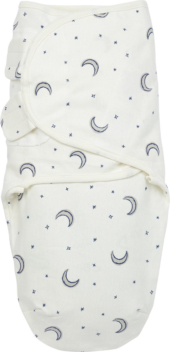 Meyco Baby Moon Swaddle Wickeldecke – Indigo – 0–3 Monate – 1,0 Tog