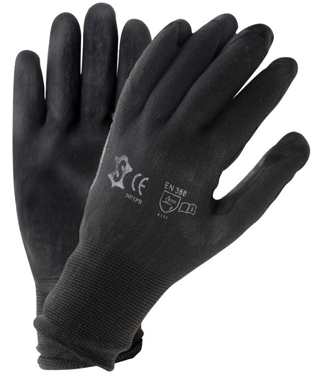 Assembly Handschuh Workshop groß - schwarzes Nylon mit PU -Beschichtung