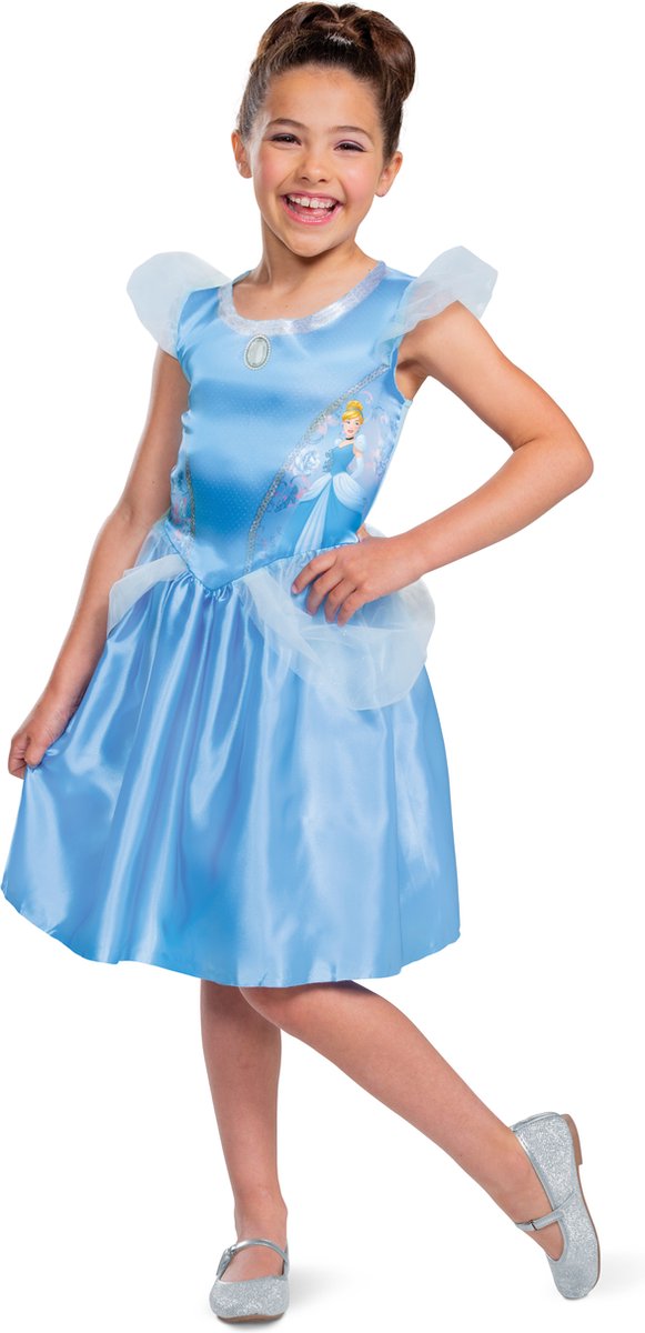 Verkleidung Disney Prinzessin – Aschenputtel, Aschenputtel Basic Plus, Größe M (7-8 Jahre), Mädchen