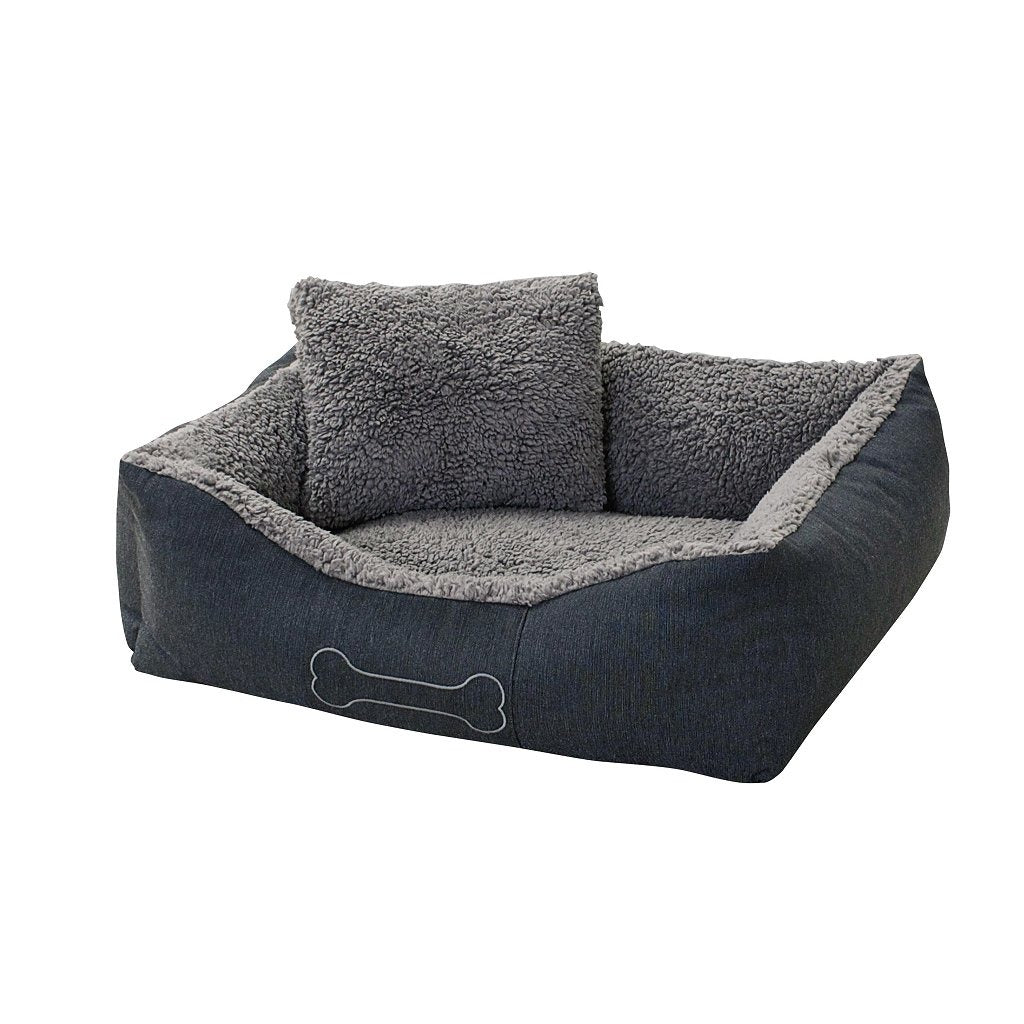 Sun Garden Luxus-Hundebett Lucky + Kissen 80x70x20cm grau