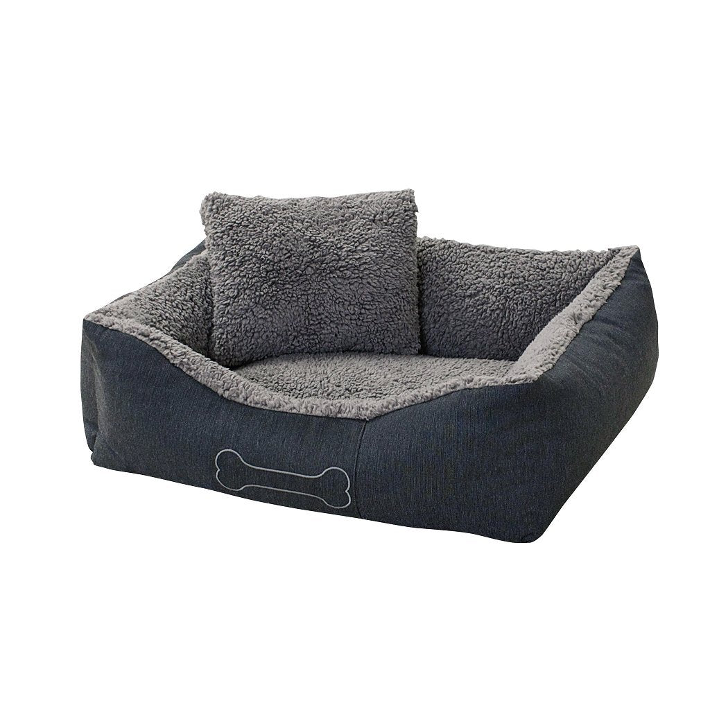 Sun Garden Sun Garden Luxus-Hundebett Lucky + Kissen 100x90x30 cm Anthrazitgrau