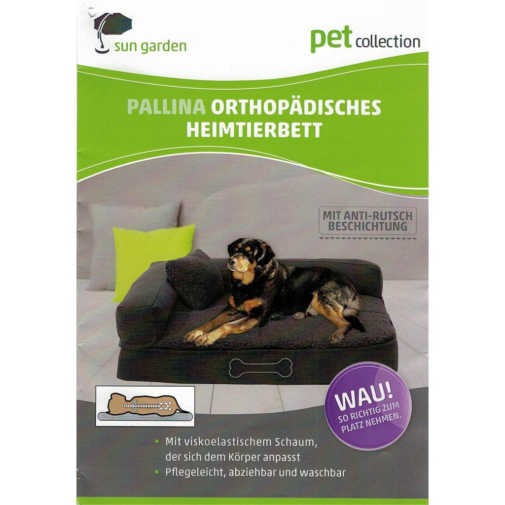 Sun Garden Orthopädisches Hundekissen Sun Garden Pallina, 120 x 80 x 27 cm, Anthrazitgrau
