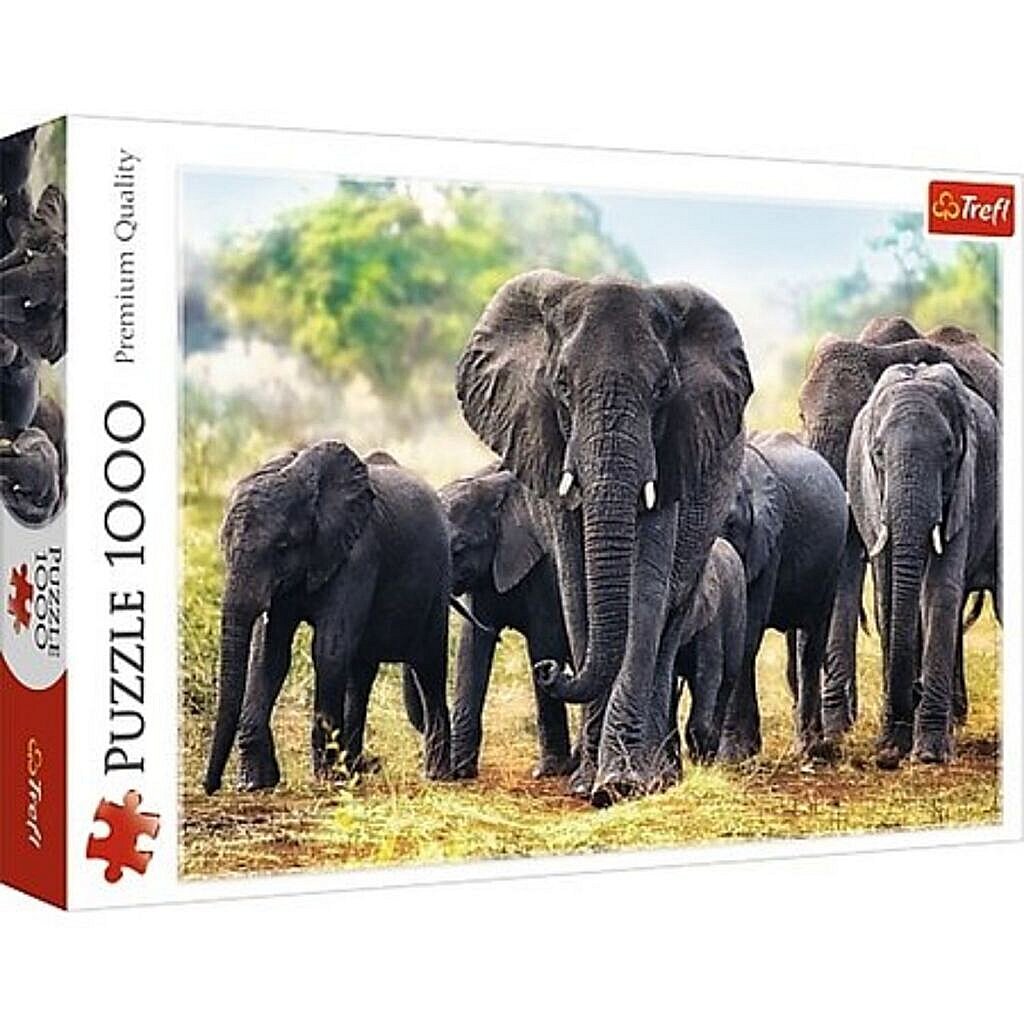 Trefl Puzzle Afrikanische Elefanten, 1000 Teile.