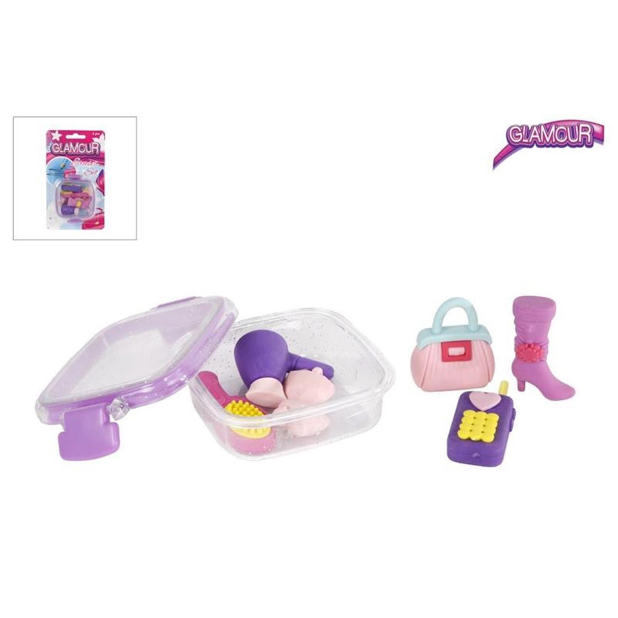 Glamor girls erasers 8-piece