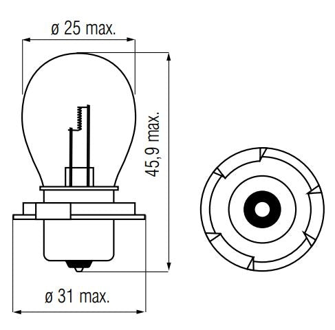 Bosma-Lampe 12V-25w P26s