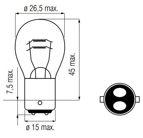 Bosma-Lampe 6v-21 5W Bay15d