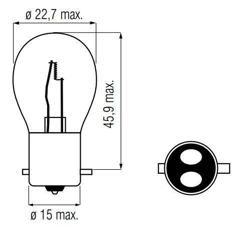 Bosma-Lampe 12V-21 5W Bay15d Rot