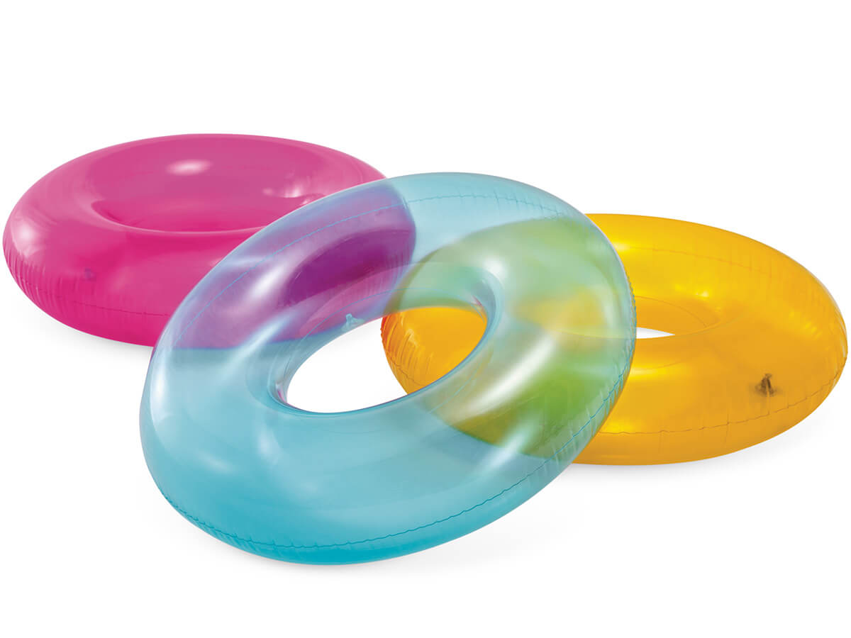 Intex transparenter farbiger Schwimmring-Rosa