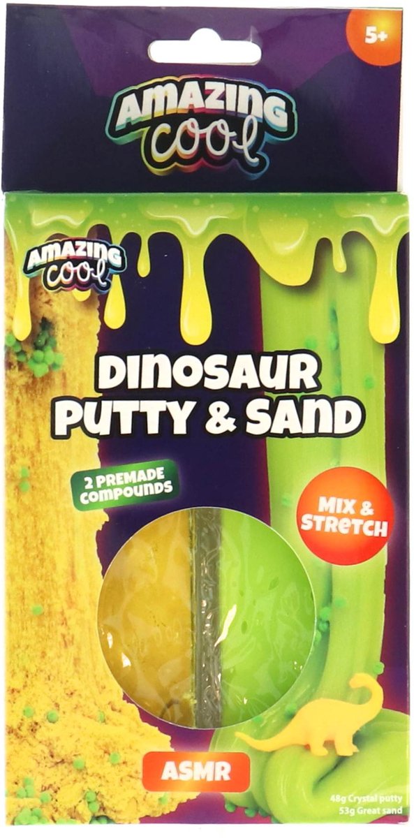 Erstaunlich coole, dehnbare Sand-Dino-Spachtelmasse | 6 Stück