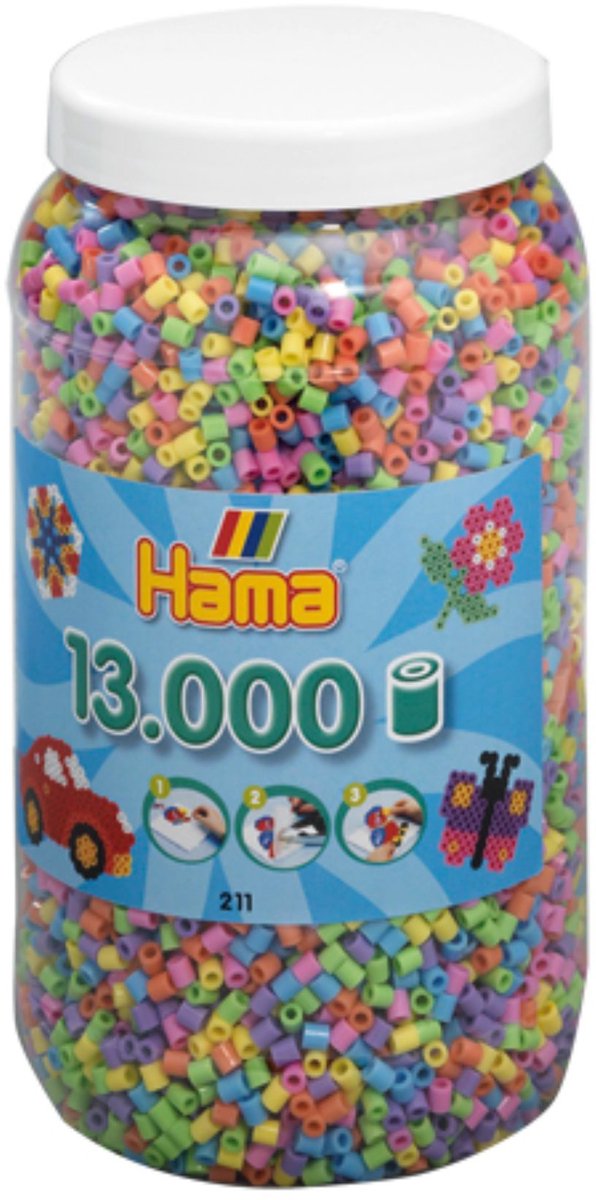 Hama -Eisenperlen in Topfpastellmischung (050), 13.000.