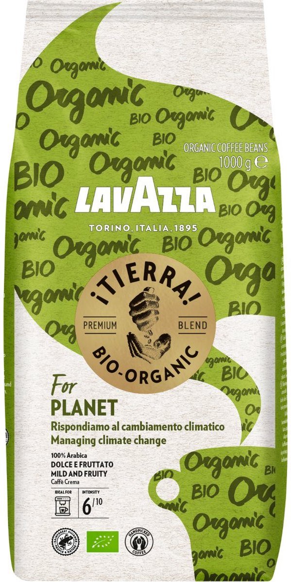 Lavazza Tierra for Planet Kaffeebohnen – 100 % Bio-Arabica-Kaffeebohnen – Intensität 6 10 – 1 kg – nl-bio-01