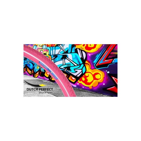 Dutchperfect Reifen Dutch Perfect 28 x 2,00 50-622 Pannenschutz – rosa mit Reflexion