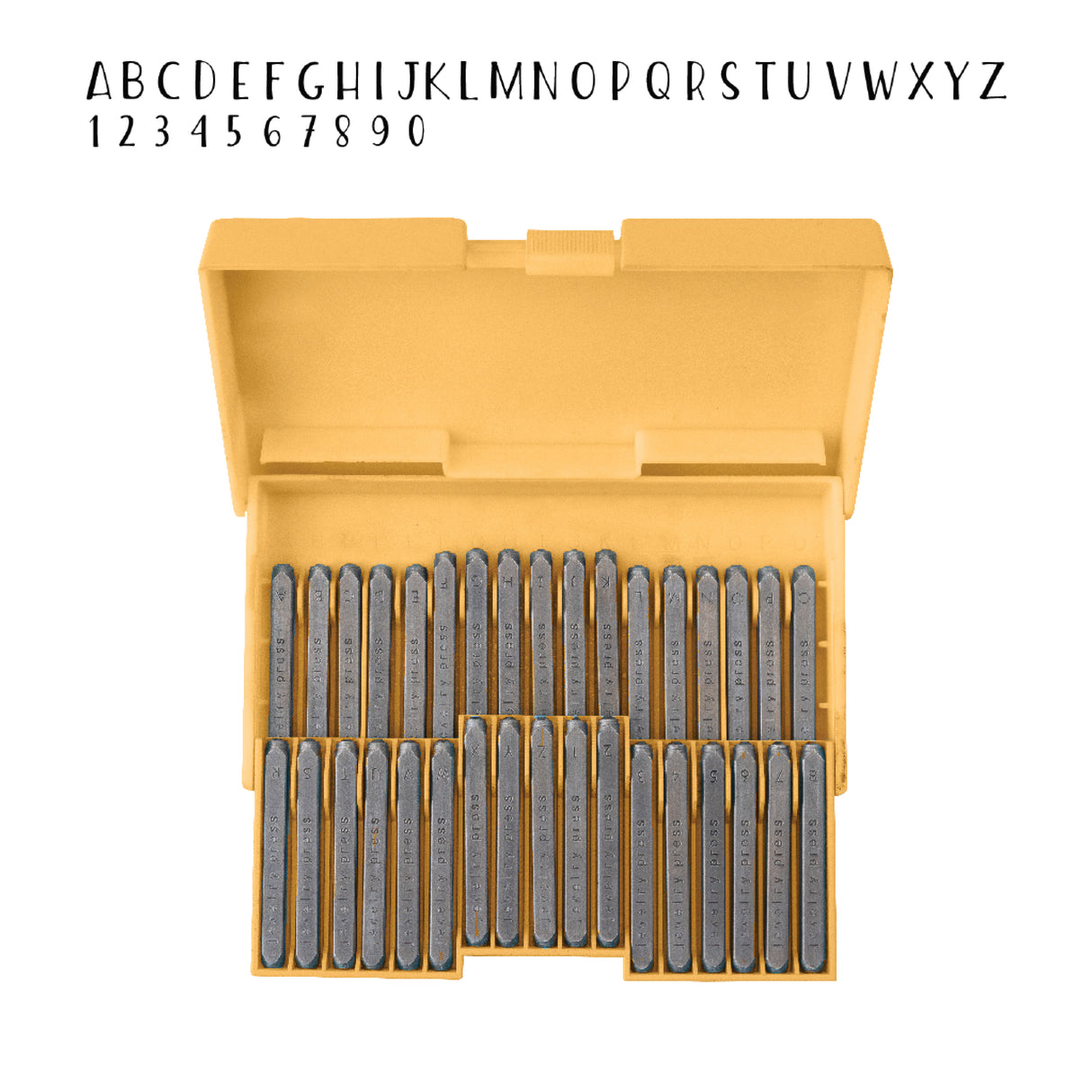Wir sind Hersteller von handgeschriebenen Alphabet-Stempeln in Großbuchstaben und Zahlen mit Groß-/Kleinschreibung