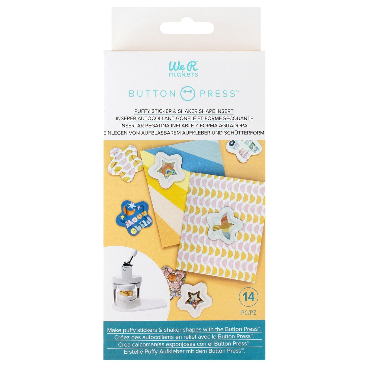 Wir sind Hersteller • Knopfdruck-Puffy-Shaker-Einsatz, Stern, 14 Stück