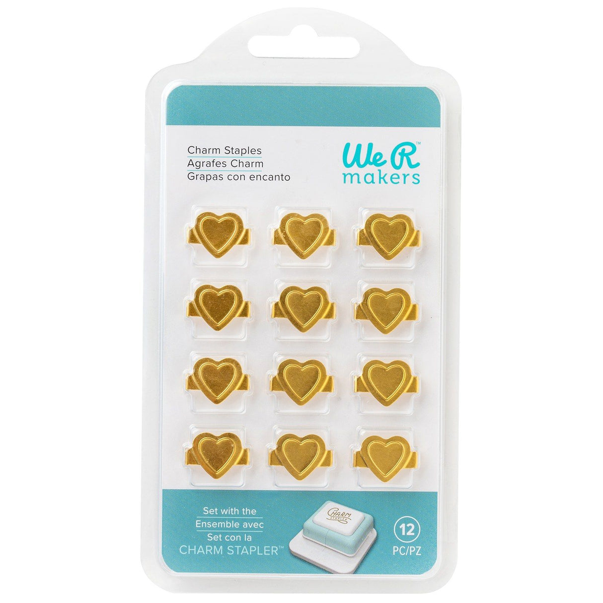 Wir sind Hersteller • Charm-Heftklammern Herz Gold 12 Stück