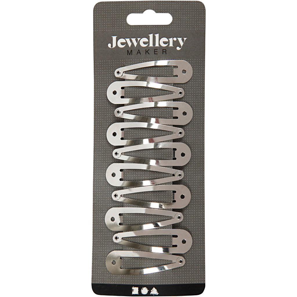 Creativ Company Haarnadel, L: 45 mm, B: 14 mm, versilbert, 10 Stück 1 Box
