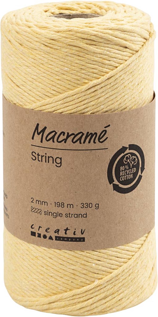Creativ Company Makrameeschnur 2 mm 198 m hellgelb