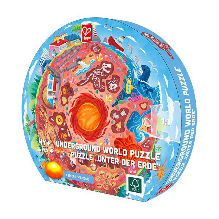 Hape Untergrundwelt-Puzzle mit Licht – 36 Teile.