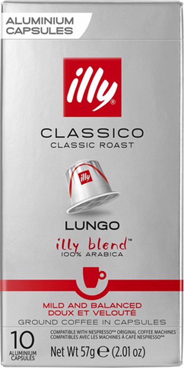 Illy Lungo Classico Kaffeetassen – Intensität 5 9 – 10 x 10 Kapseln