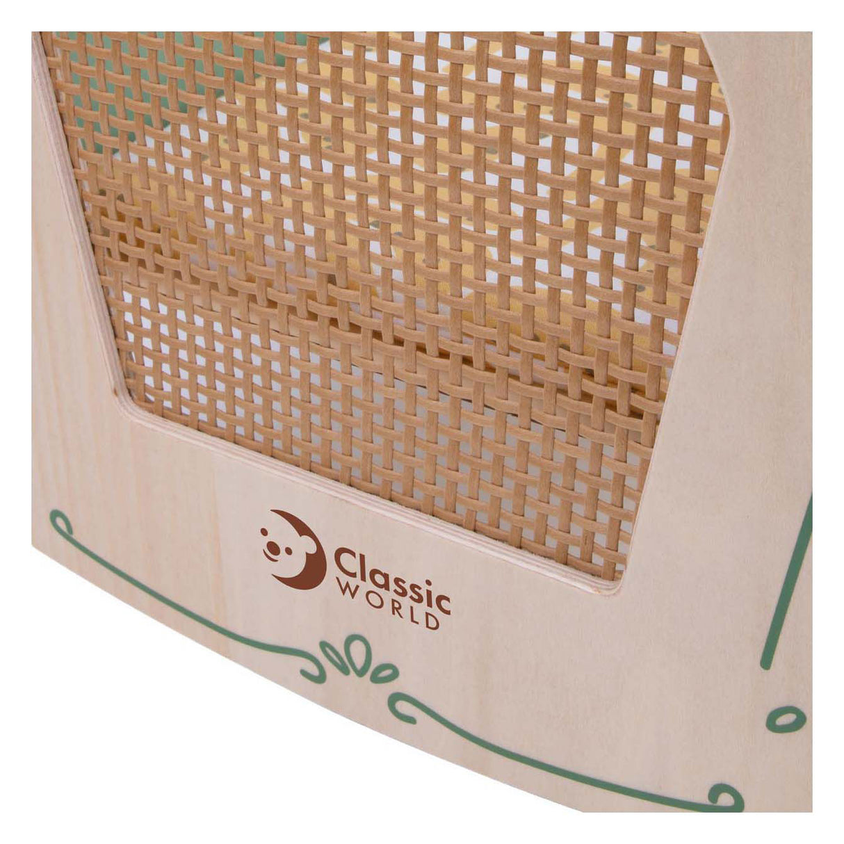 Classic world houten poppenwieg vintage bloemen fsc speelgoed.