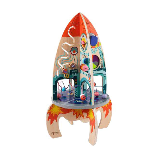 Klassische Weltwelt-Aktivitätsrakete aus Holz