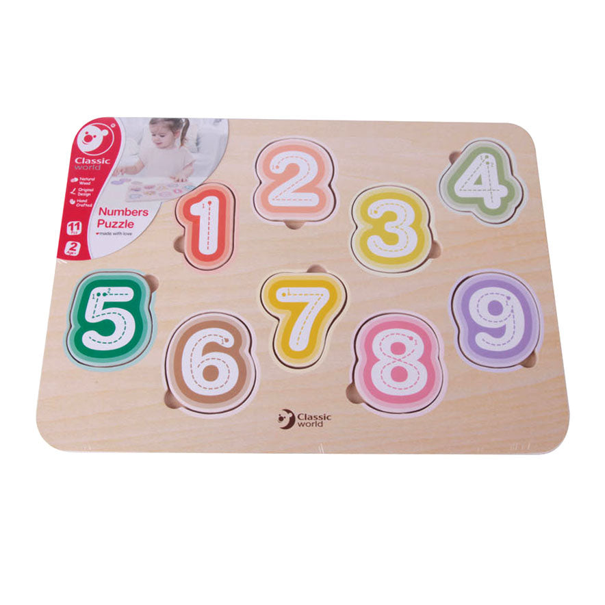 Klassische Weltwelt-Puzzlefiguren aus Holz