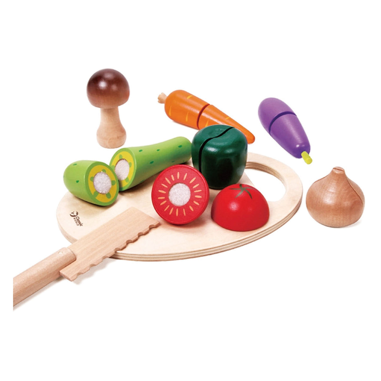 Classic World Holzschneidegemüse mit Messer und Schneidebrett 16-teilig