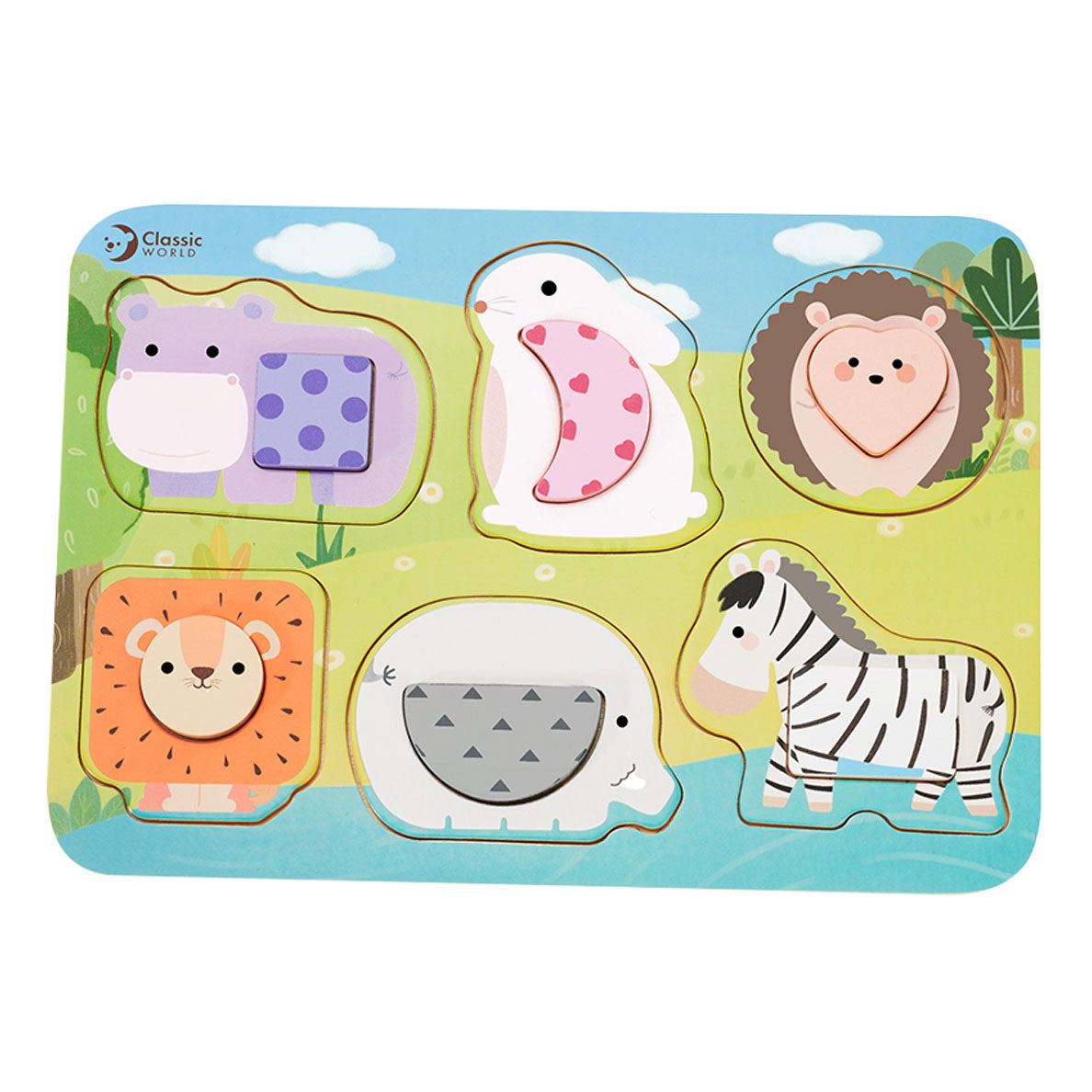 Classic World Holzpuzzle Wilde Tiere, 13 Teile.