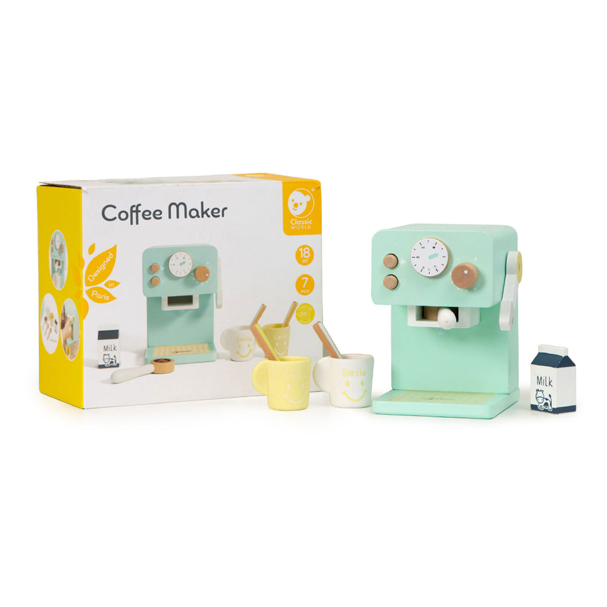 Classic World Holzkaffeemaschine für Kinder – kleine Barista | klassische Welt - uni