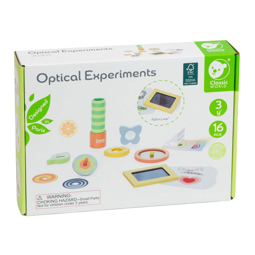 Lobbes Toys BV Classic World Optical Experiments Holzspielset, 16-teilig.