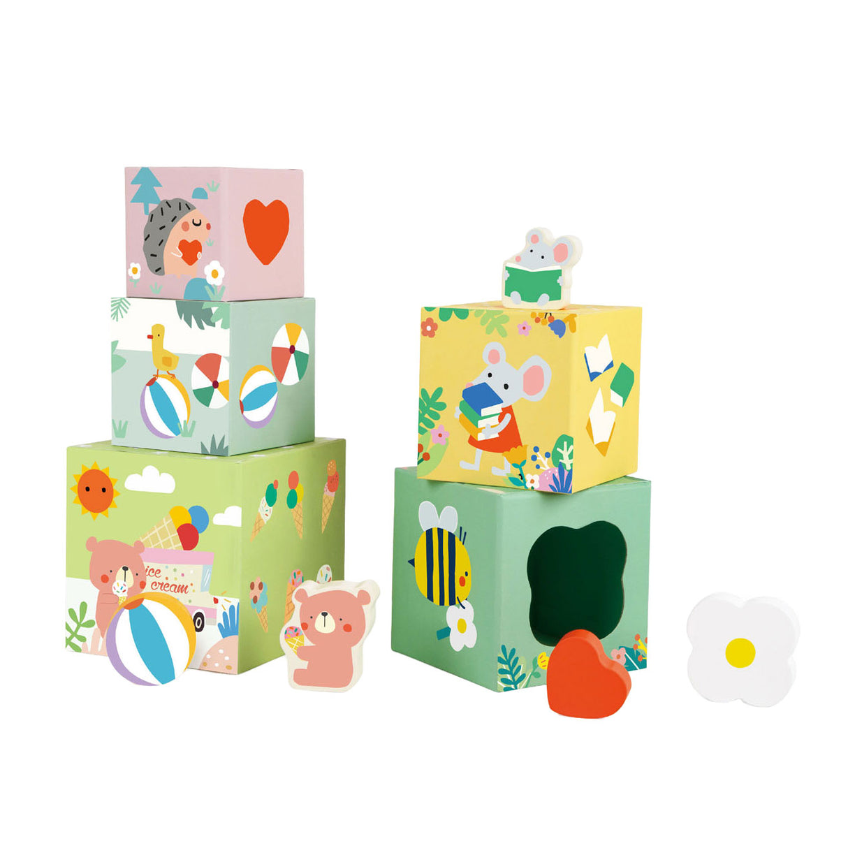 Classic-World-Stapelbausteine mit Waldtieren, 10-tlg.