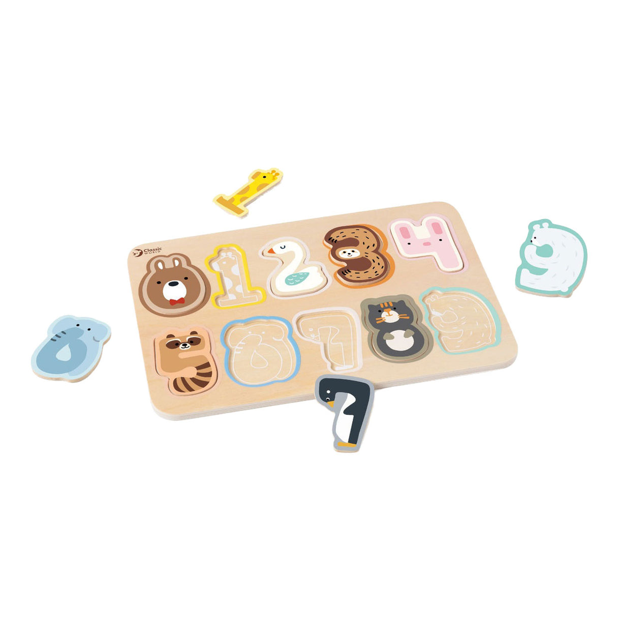 Klassisches Welt-Holzfigurenpuzzle, Lernspielzeug, 10 Teile.