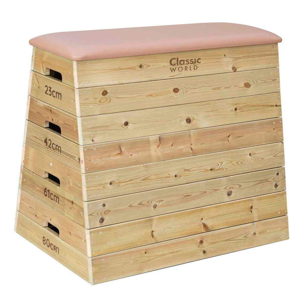 Classic World Hüpfbox aus 4-lagigem Holz, höhenverstellbar, 80 cm