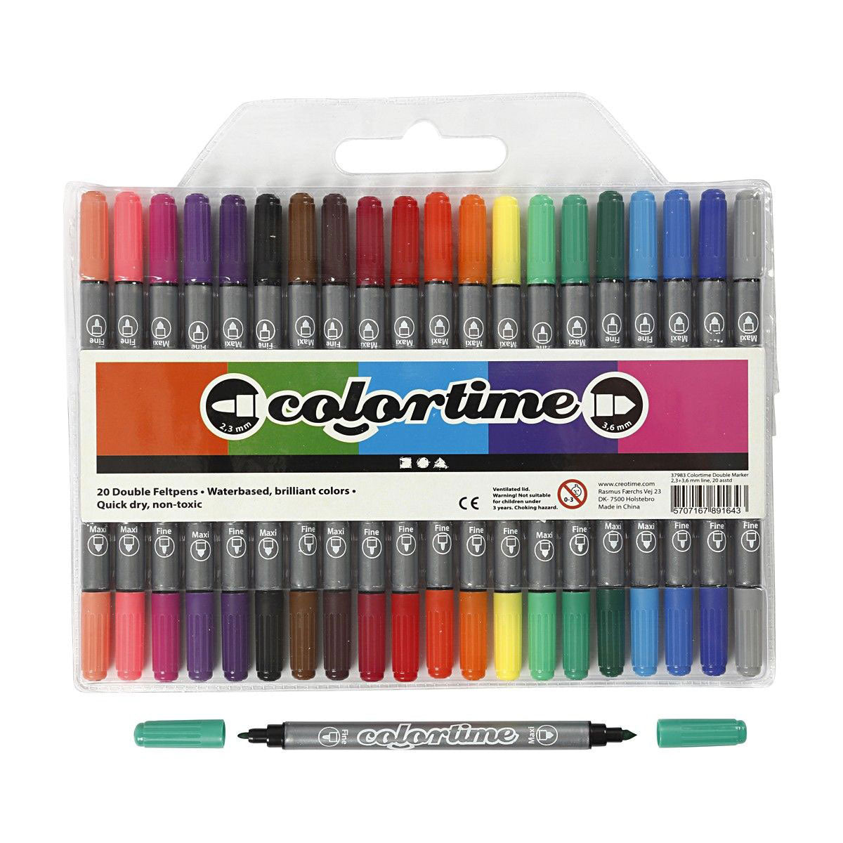 Kreativunternehmen https: www.cchobby.nl colortime-double-tip-line-thickness-2-3-3-6-mm-standard-colours-20-piece-1-box
