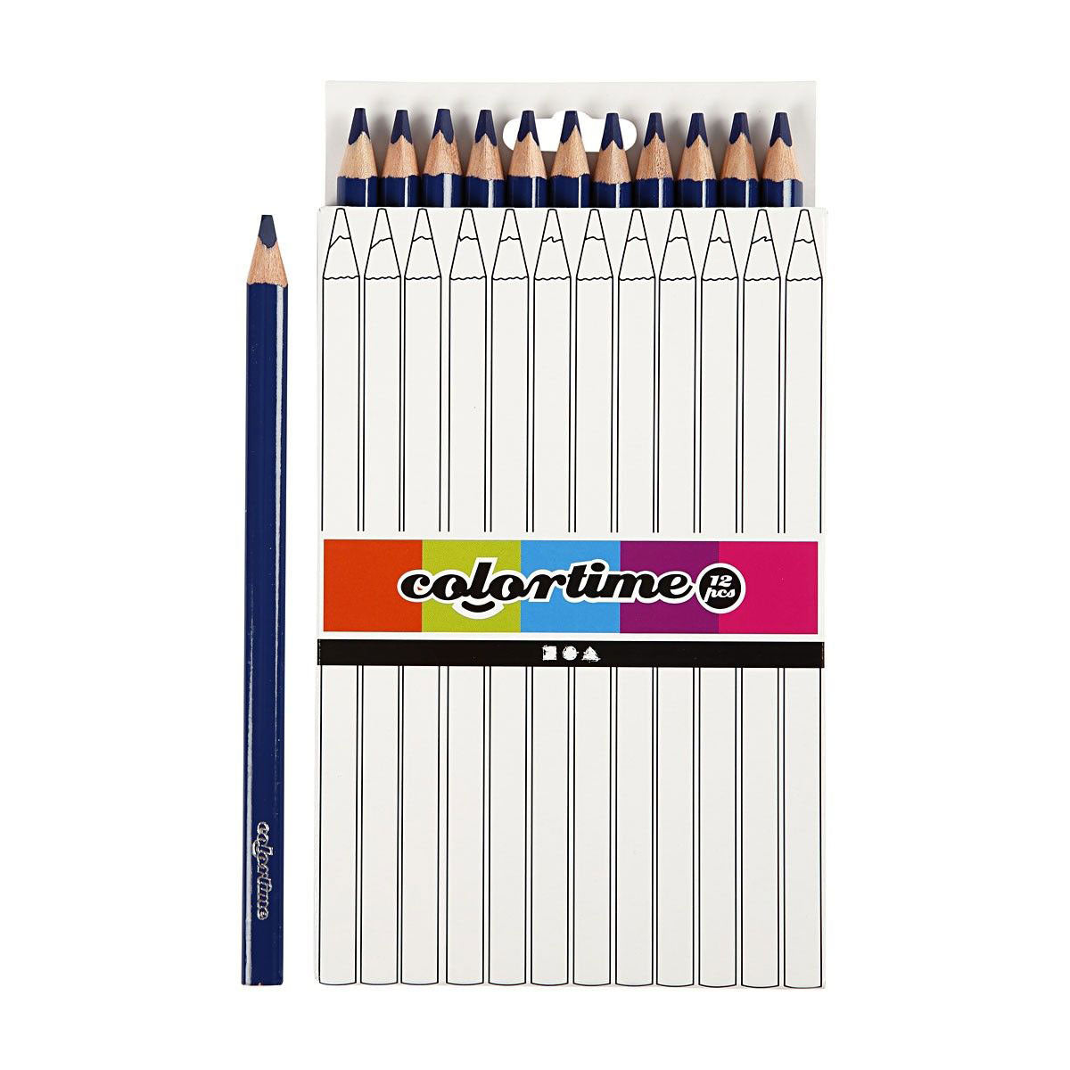 Creativ Company dreieckige Jumbo-Buntstifte – dunkelblau, 12 Stk.