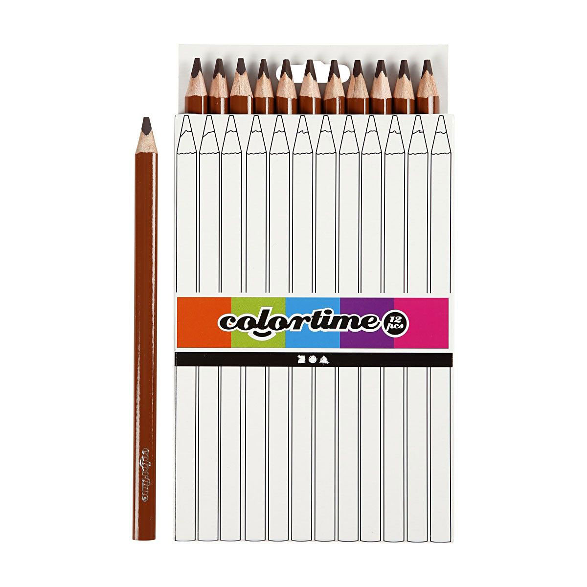 Creativ Company dreieckige Jumbo-Buntstifte – braun, 12 Stk.