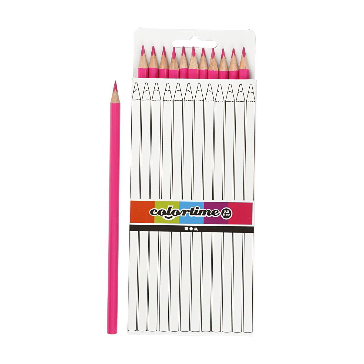 Colortime dreieckige Buntstifte - rosa, 12 Stk.
