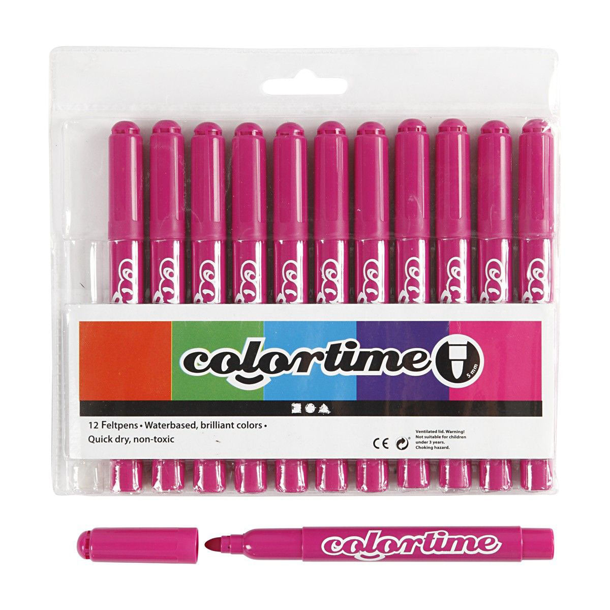 Creativ Company rosa Jumbo-Marker, 12 Stk.