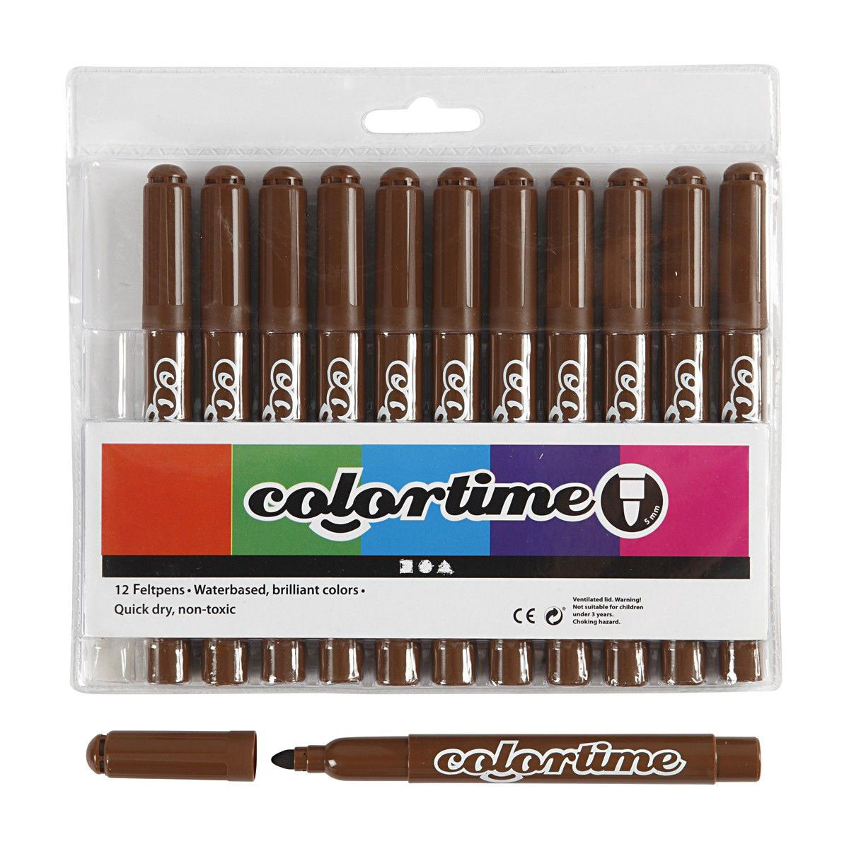 Creativ Company braune Jumbo-Marker, 12 Stk.