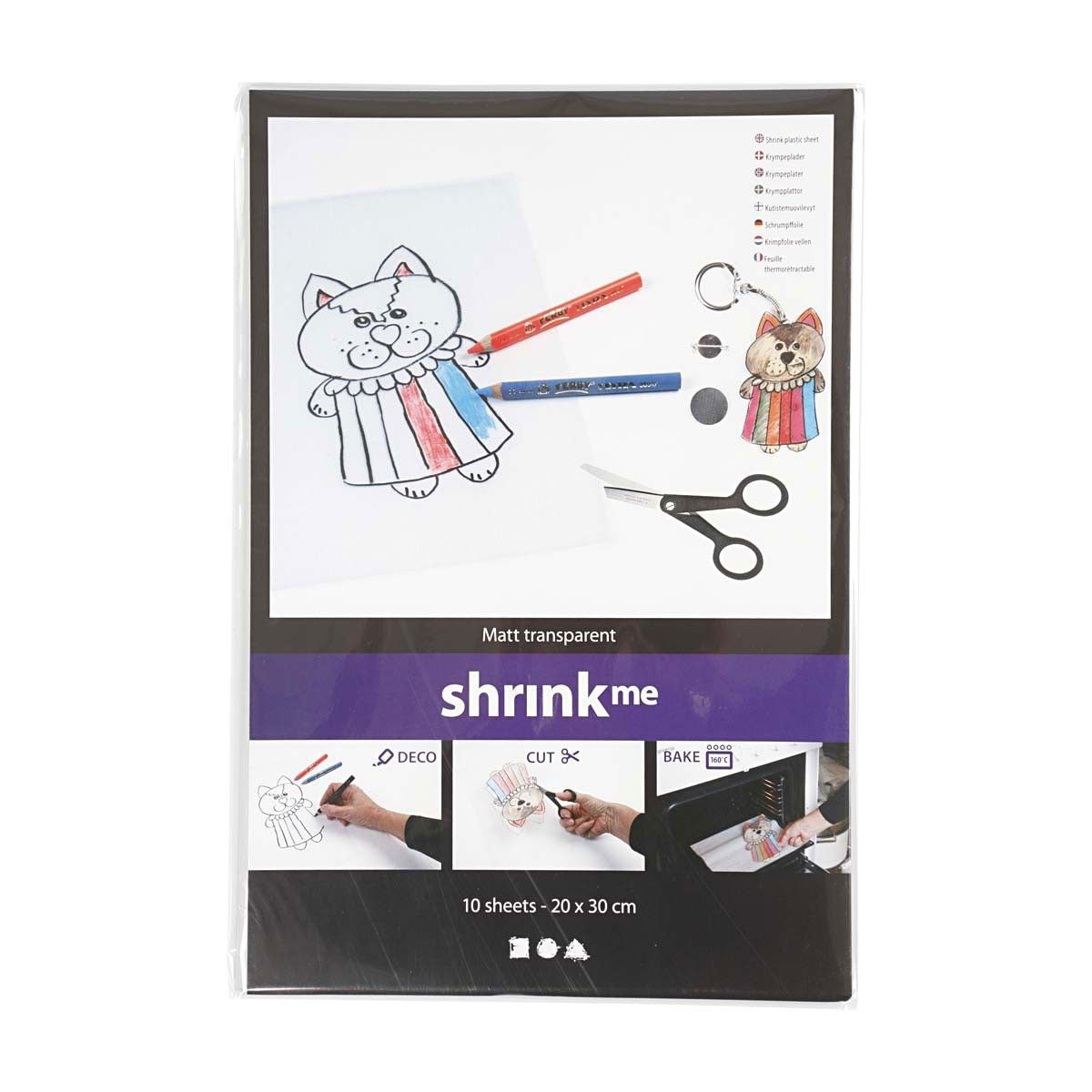 Kreativunternehmen https: www.cchobby.nl sheet-shrink-foil-sheet-20x30-cm-thickness-0-3-mm-matt-transparent-10-sheet-1-box