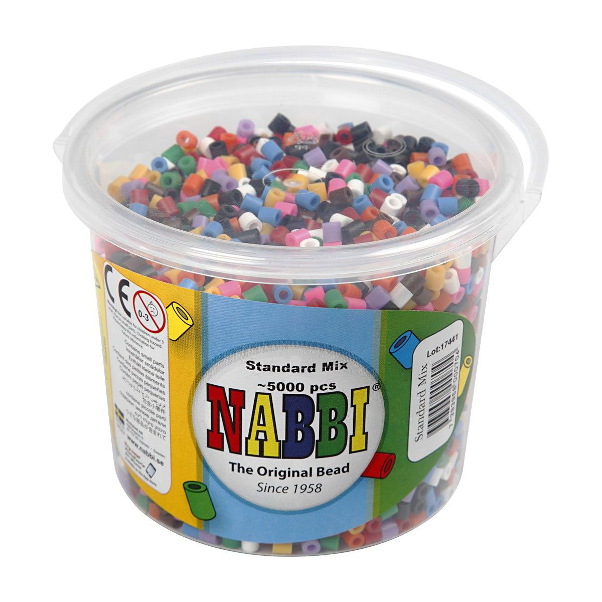 Creativ Company https: www.cchobby.nl Bügelperlen-5x5-mm-Lochgröße-2-5-mm-medium-standard-colours-5000-piece-1-bucket