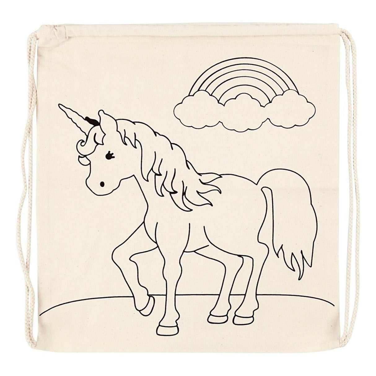 Creativ Company färben Sie Ihren eigenen Baumwoll-Turnbeutel Einhorn