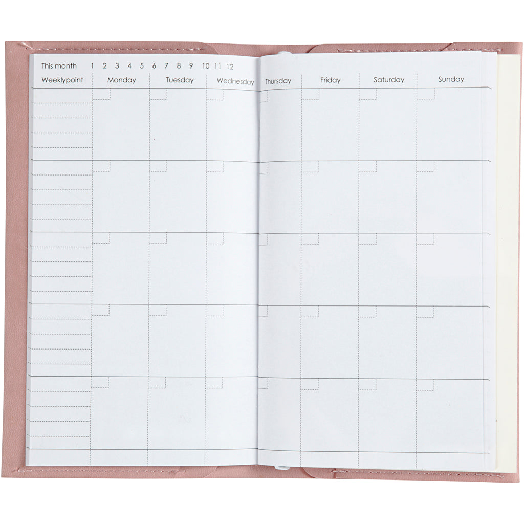 Kreativunternehmen https: www.cchobby.nl Planner-bulletjournal-size-10x18x1-5-cm-elastischer Verschluss-pink-1-teilig