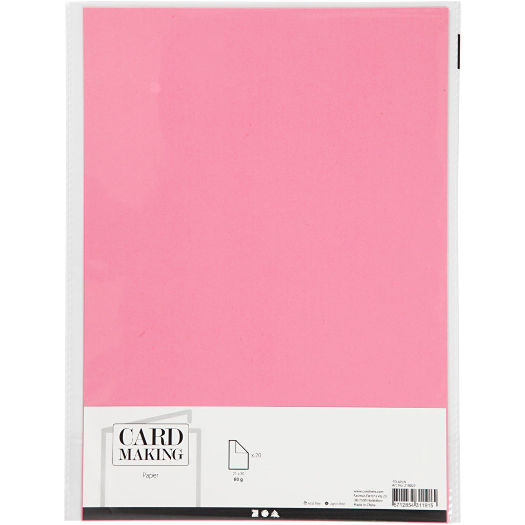 Papier, A4, Blatt 210x297 mm, 80 g, rosa, 20 Stück 1 Karton