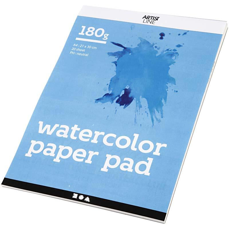 Kreativunternehmen https: www.cchobby.nl Aquarellblock-A4-Blatt-210x297-mm-180-gr-weiß-20-Blatt-1-Stück